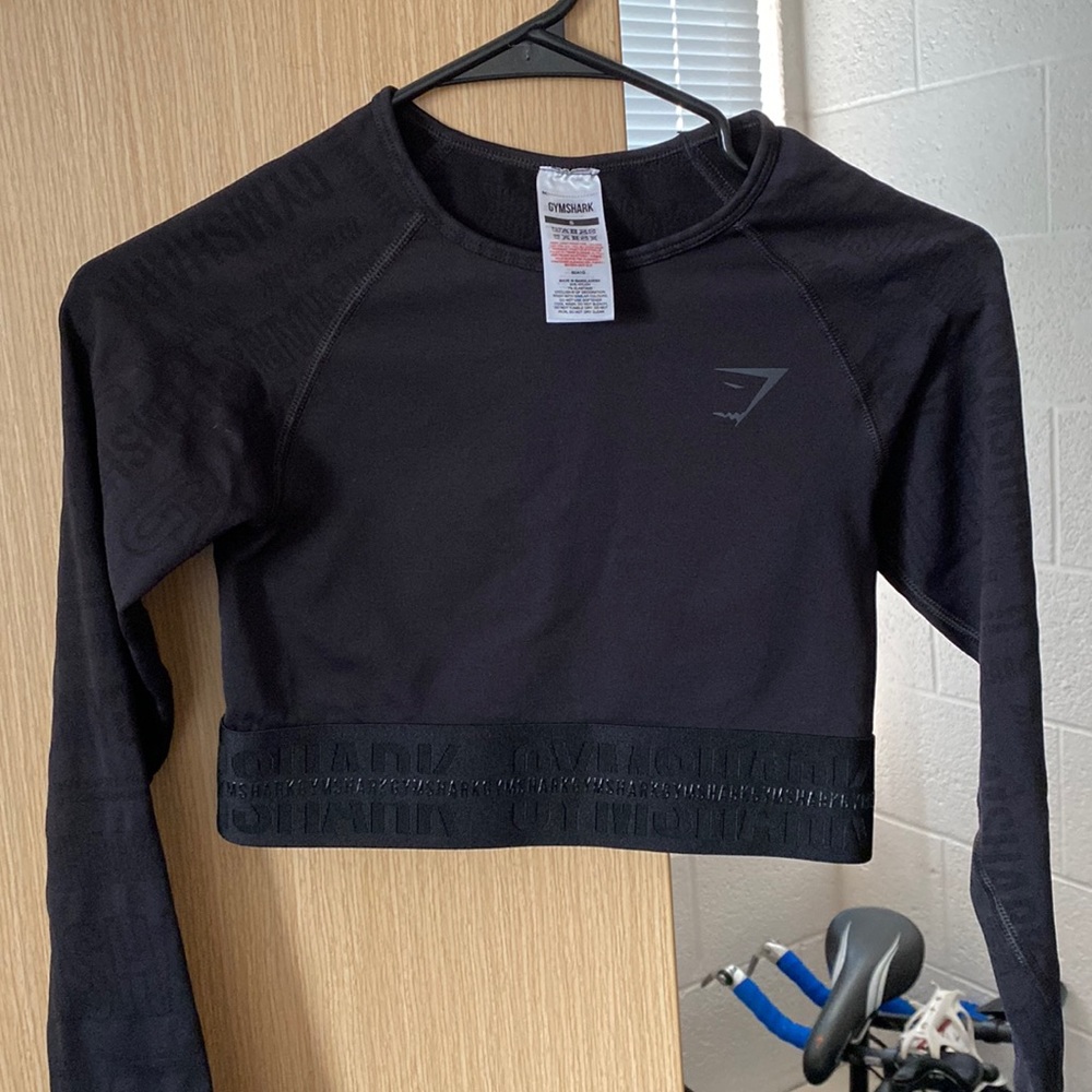 Black Gymshark Vision Long Sleeve Crop Top